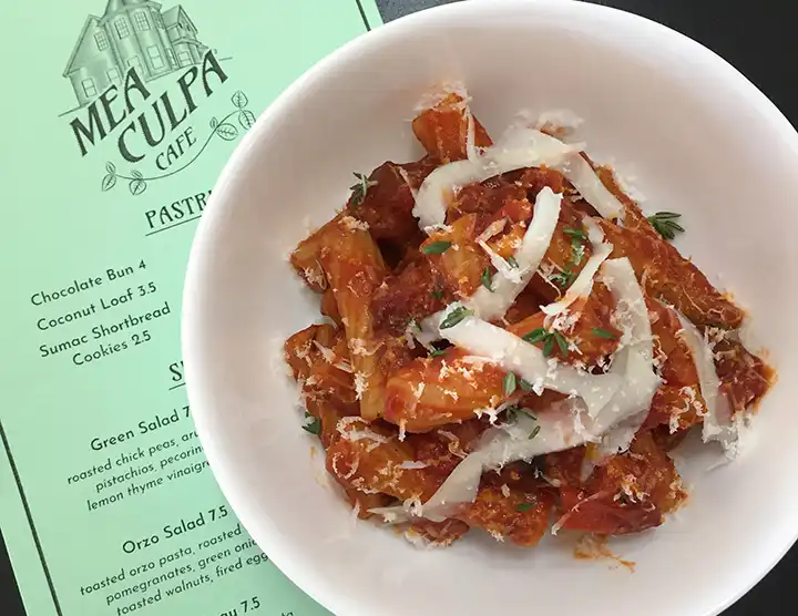 Mea Culpa Menu and Pasta Ragu