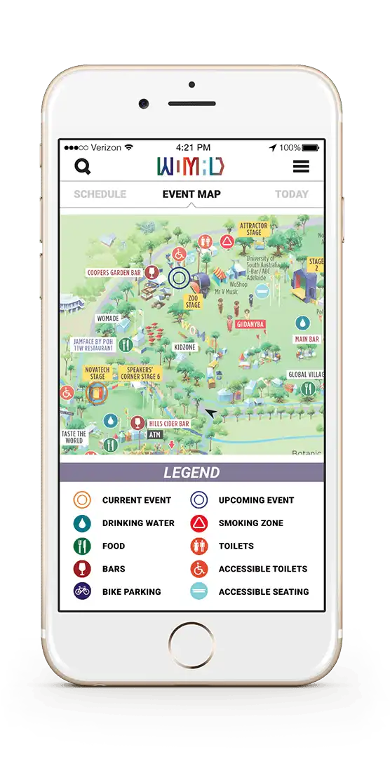 WOMAD Festival App - Event Map Page