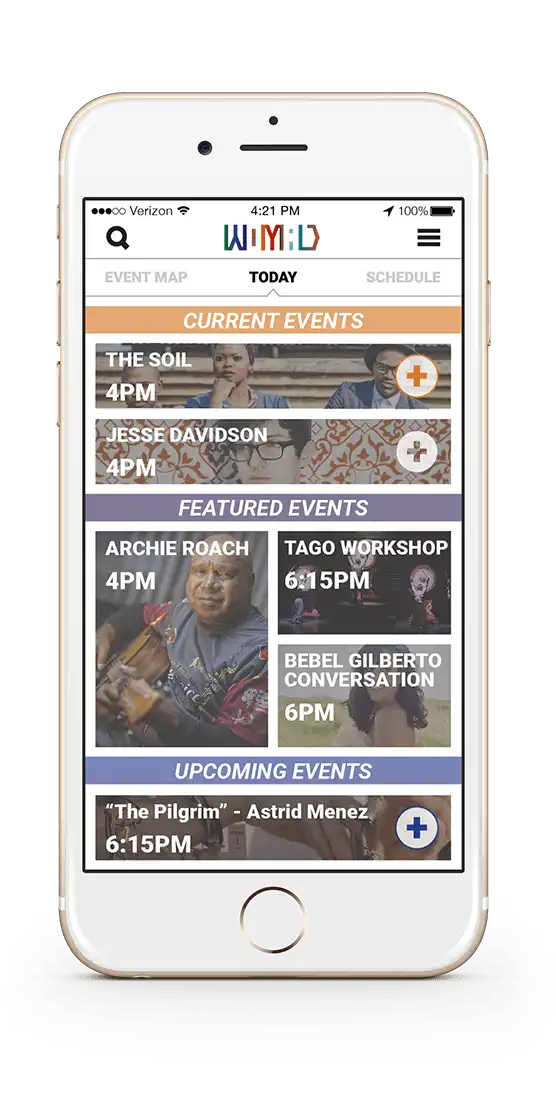 WOMAD Festival App - Home Page