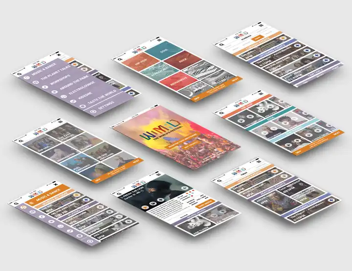 WOMAD App Mockups